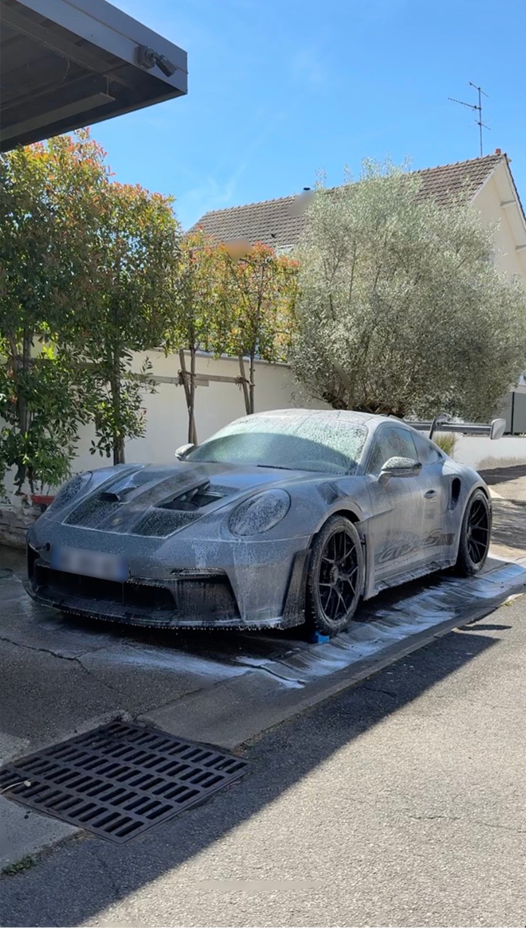 Porsche GT3 RS - prélavage mousse